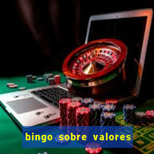 bingo sobre valores para imprimir